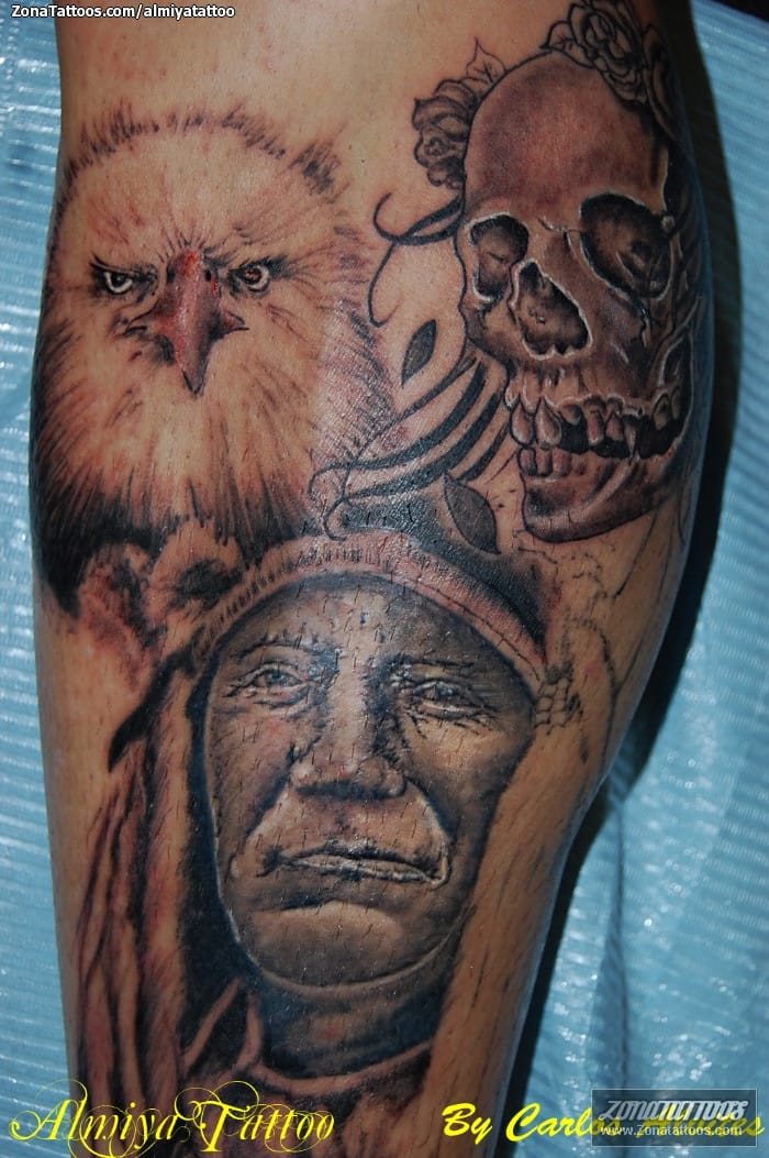 Tattoo photo Indians, Eagles, Skulls