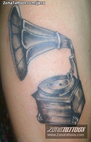 Tattoo photo Gramophones, Music