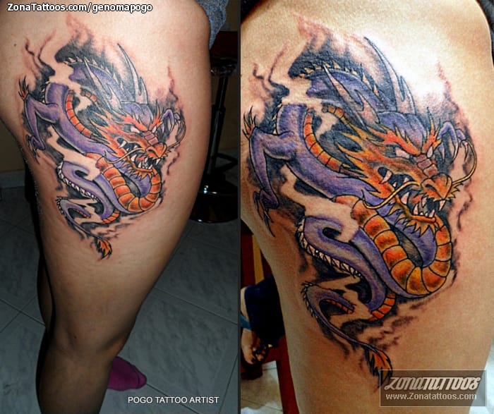 Tattoo photo Dragons, Asian