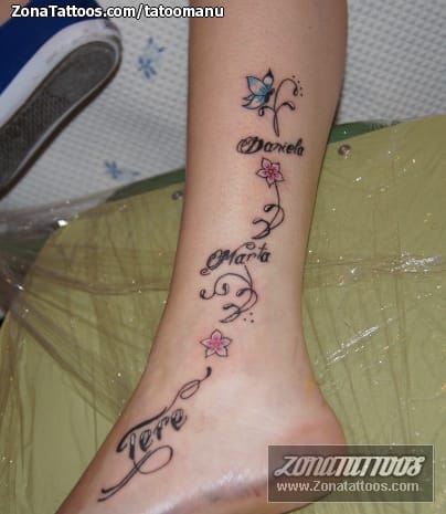 Tattoo photo Vines, Letters, Names