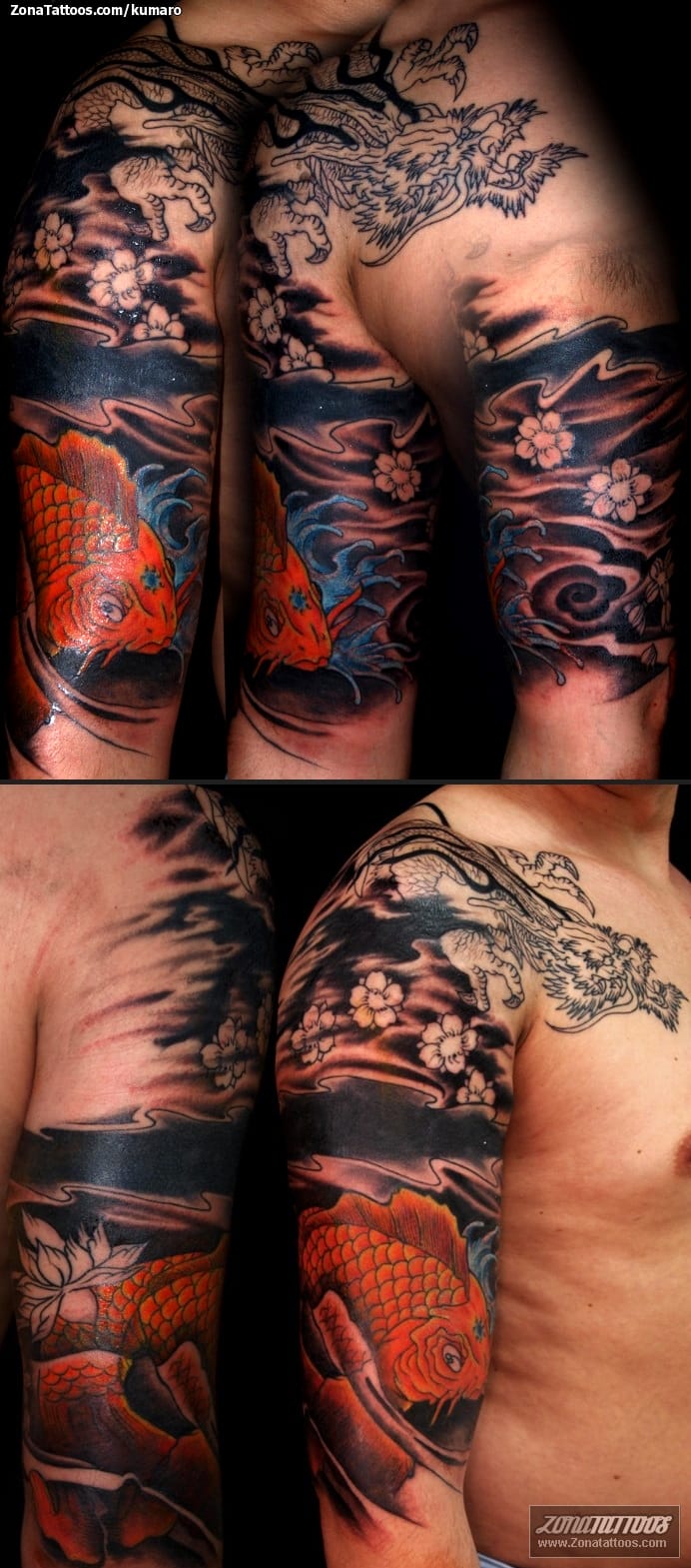 Foto de tatuaje Cover Up, Orientales, Koi