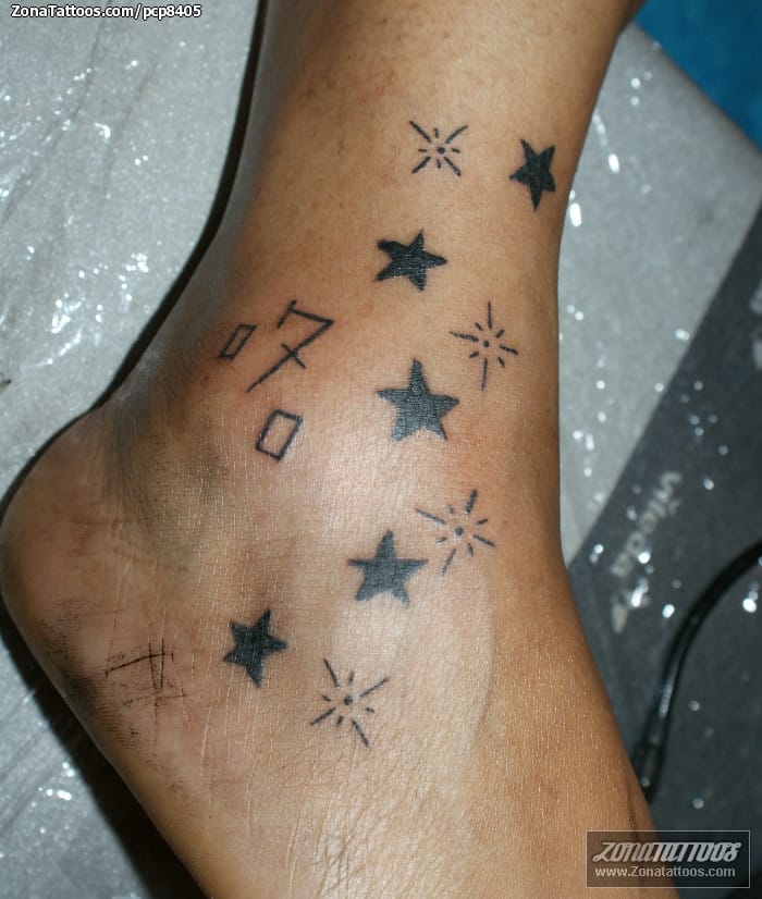 Foto de tatuaje Estrellas, Tobillo