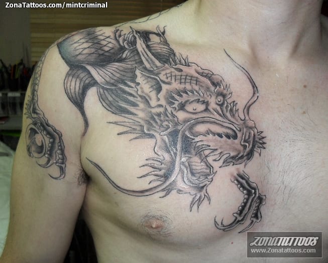 Foto de tatuaje Dragones, Orientales