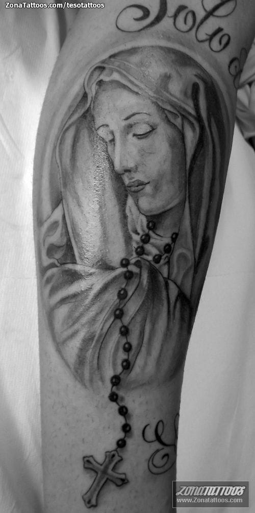 Tattoo photo Virgins, Religious, Rosaries