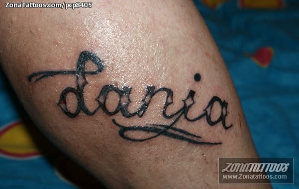 Tattoo photo Names, Tania, Letters