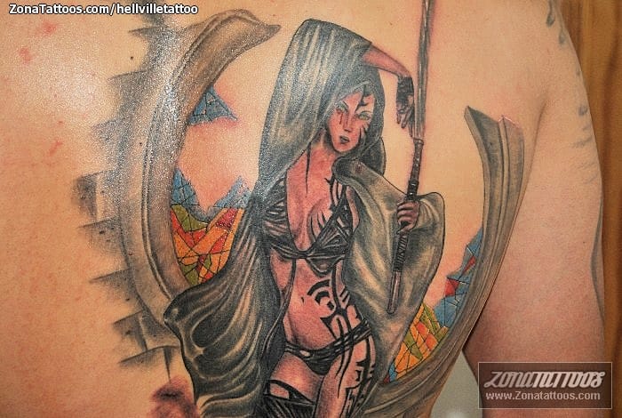 Foto de tatuaje Guerreros, Chicas, Vidrieras