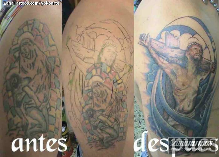 Foto de tatuaje Cover Up, Religiosos, Cristos