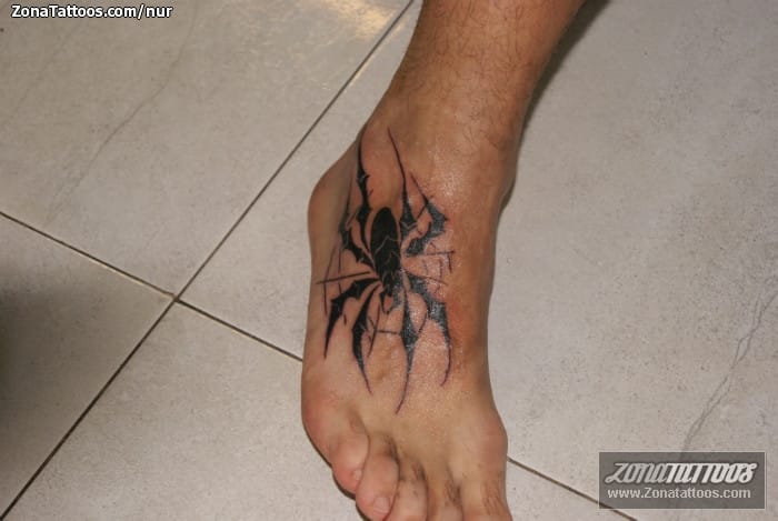 Tattoo photo Spiders, Insects, Instep