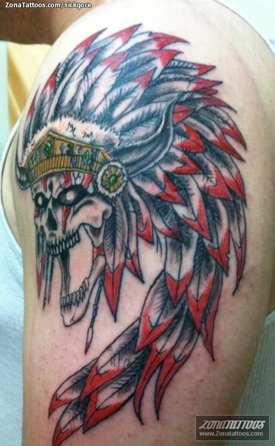 Foto de tatuaje Indios, Calaveras