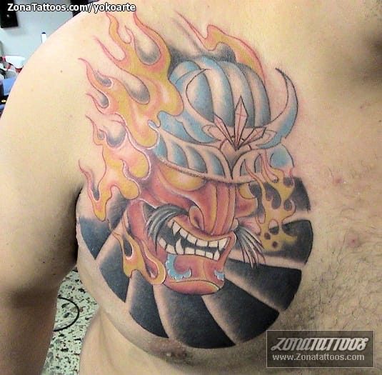 Foto de tatuaje Samurais, Llamas, Orientales