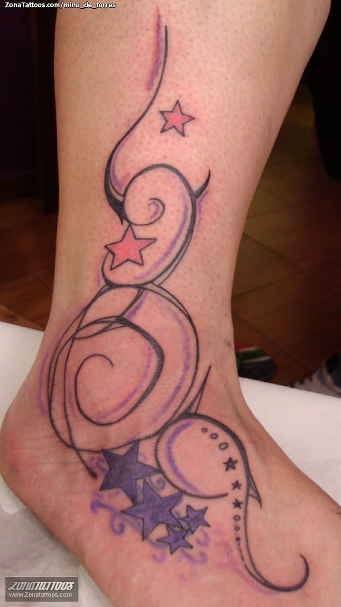 Tattoo photo Cover Up, Flourish, Stars