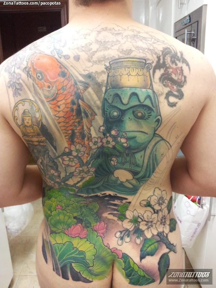 Foto de tatuaje Orientales, Espalda, Árboles