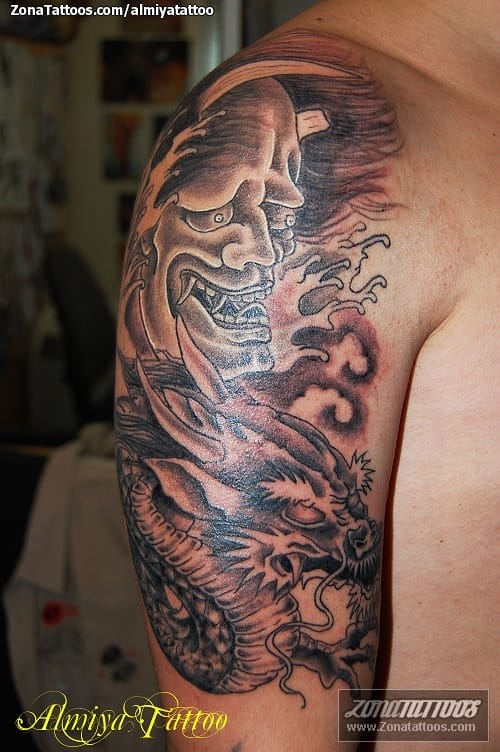 Foto de tatuaje Hannya, Dragones, Orientales