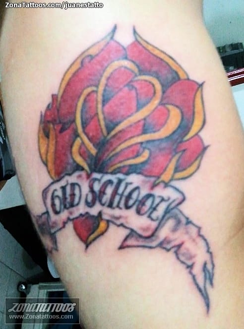 Tattoo photo Roses, Old School, Flowers