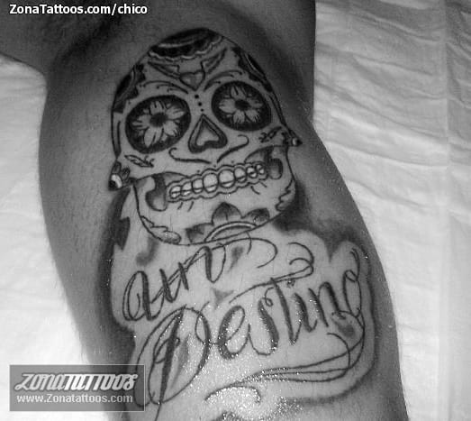 Tattoo photo Skulls, Letters, Sugar Skull