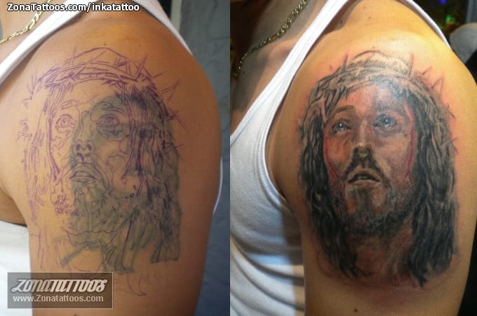 Tattoo photo Cover Up, Christ, Religious