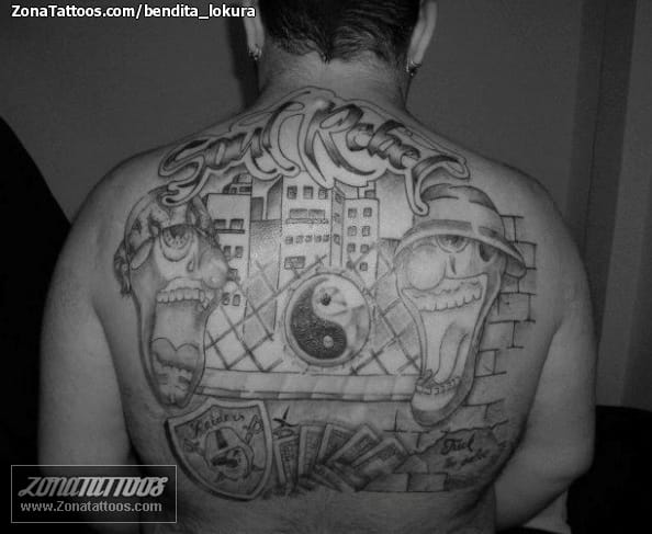 Tattoo photo Back, Buildings, Chicanos