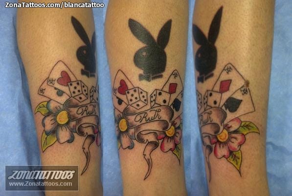 Foto de tatuaje Playboy, Dados, Poker