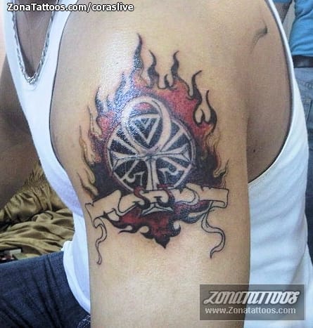 Foto de tatuaje Llamas, Ankh, Fuegos