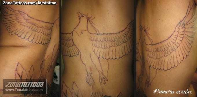 Tattoo photo Back, Birds, Animals