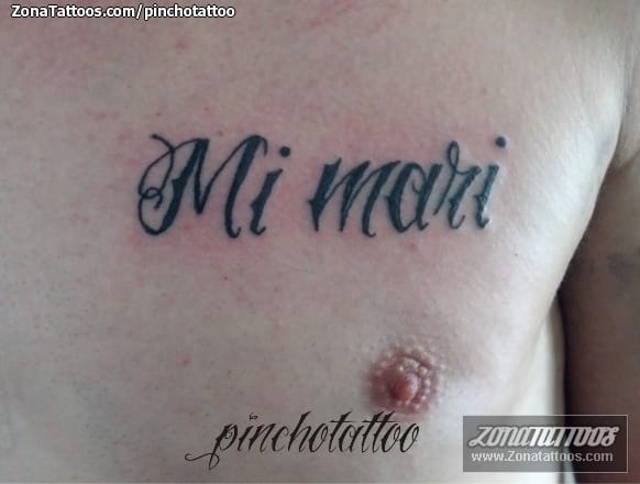 Foto de tatuaje Letras, Pecho