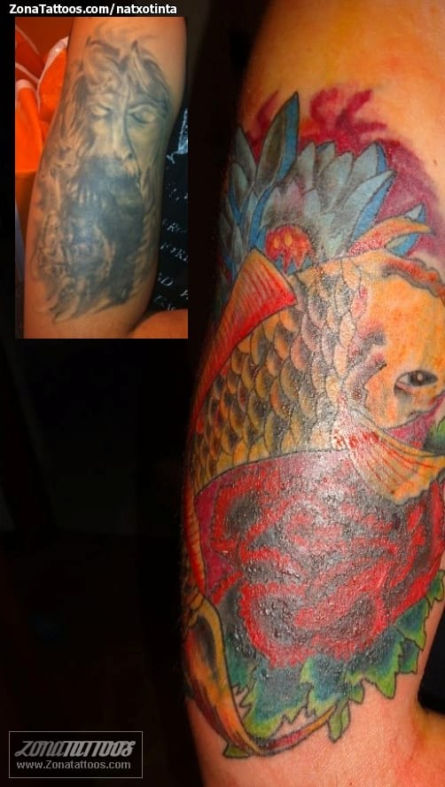 Tattoo photo Cover Up, Fish, Koi