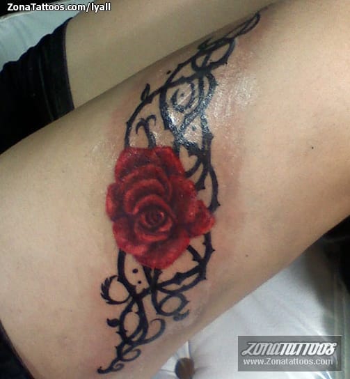 Tattoo photo Vines, Roses, Flowers