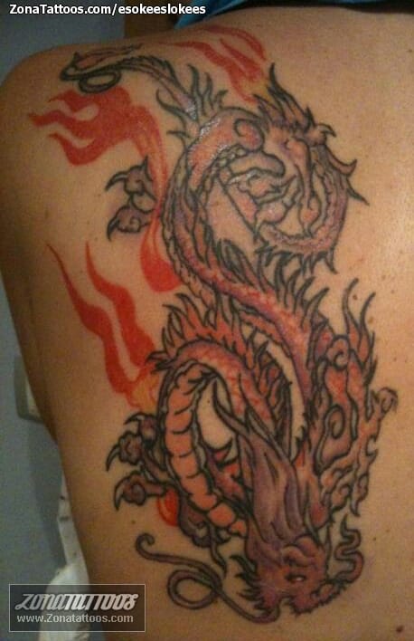 Foto de tatuaje Dragones, Orientales