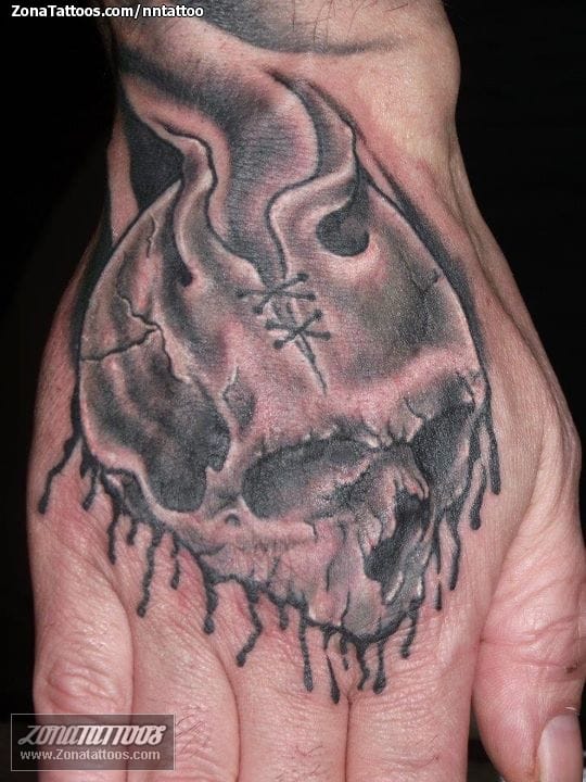 Tattoo photo Hand, Skulls