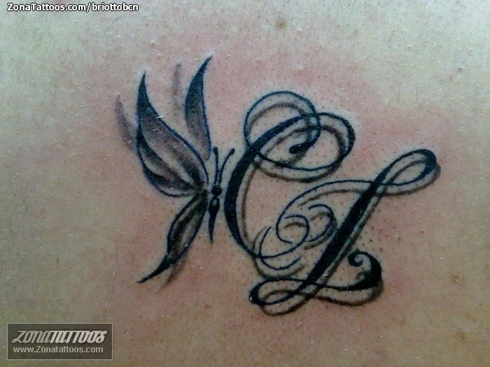 Tattoo of Initials, Butterflies