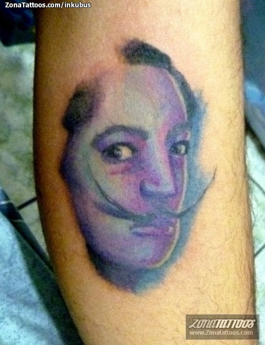 Foto de tatuaje Dalí, Rostros, Retratos