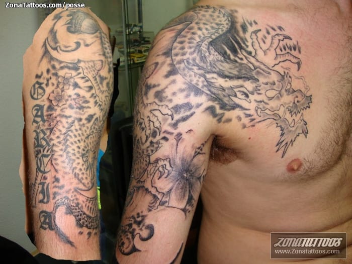 Foto de tatuaje Dragones, Orientales