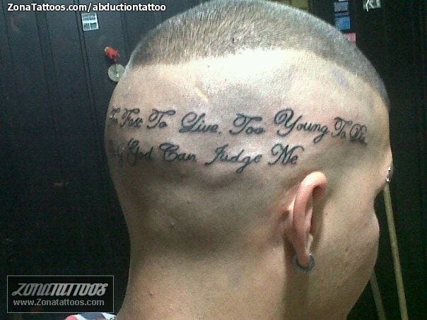 Tattoo of Head, Letters, Messages