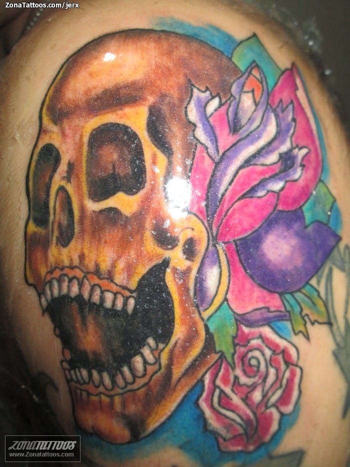 Tattoo photo Skulls, Flowers