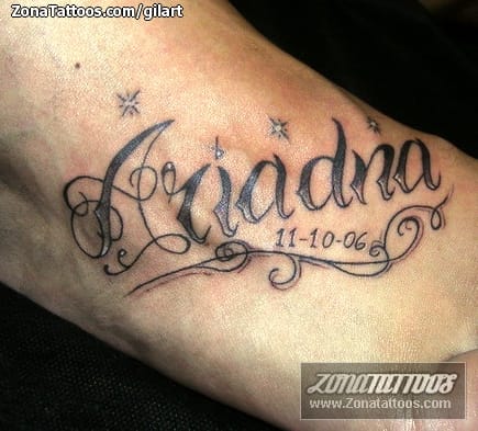 Tattoo photo Names, Ariadna, Letters