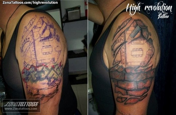 Foto de tatuaje Cover Up, Arquitectura