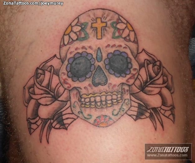 Tattoo photo Roses, Sugar Skull