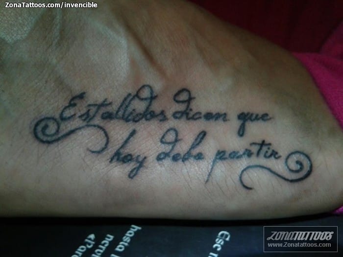 Tattoo photo Letters, Foot, Messages