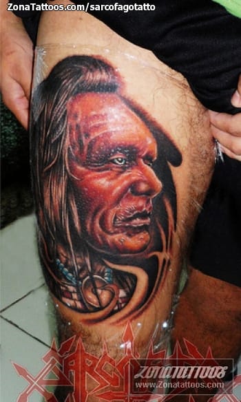 Tattoo photo Indians, Faces