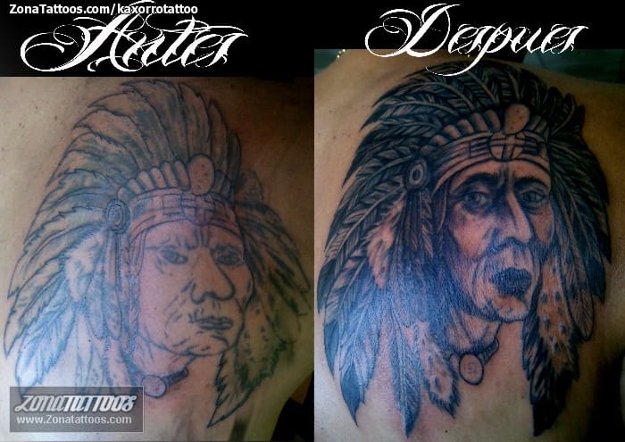 Tattoo photo Cover Up, Indians