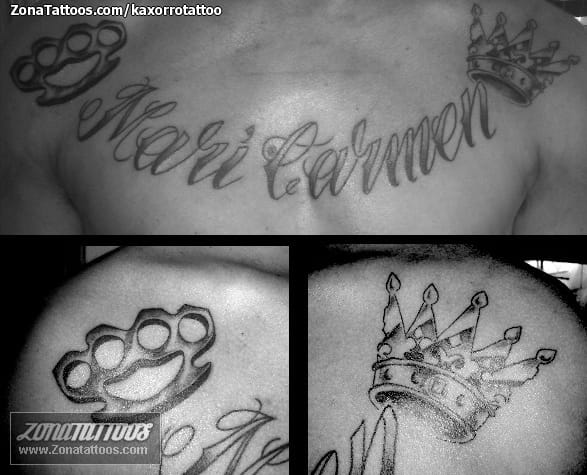 Tatuaje de Pecho, Nombres, Coronas