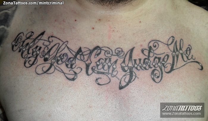 Tattoo photo Letters, Chest