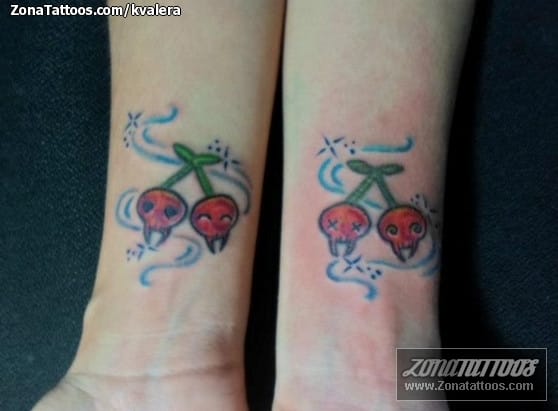 Tattoo photo Cherries, Skulls