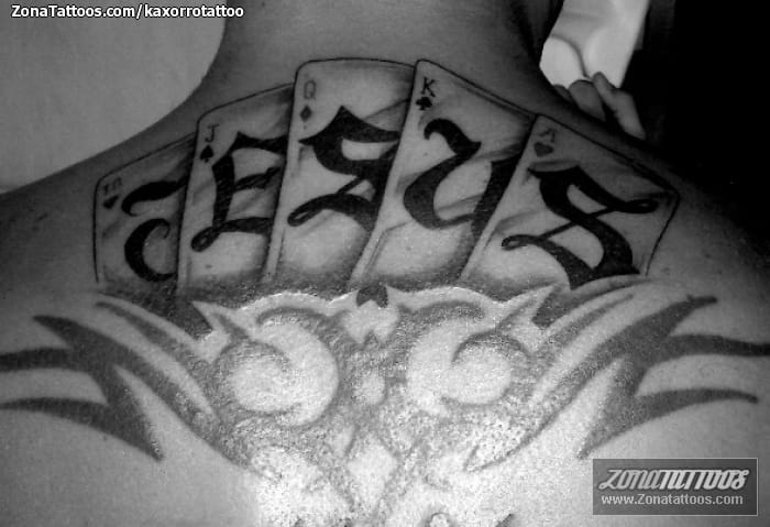 Tattoo photo Back, Poker, Names