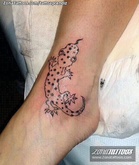 Foto de tatuaje Lagartos, Animales, Tobillo