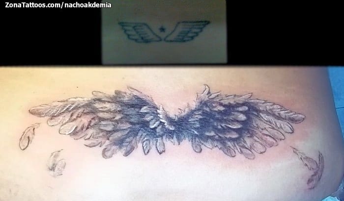 Foto de tatuaje Cover Up, Alas