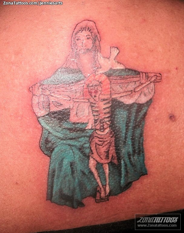 Tattoo photo Christ, Skeletons, Religious