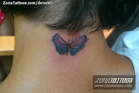 Tattoo photo Insects, Nape, Butterflies