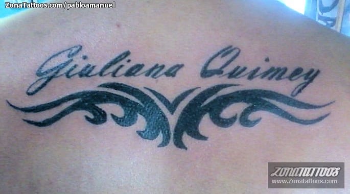 Foto de tatuaje Nombres, Letras, Tribales