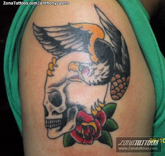 Foto de tatuaje Calaveras, Águilas, Aves